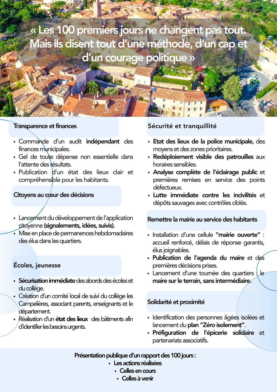 Programme Alexandre Lucas 100 premiers jours